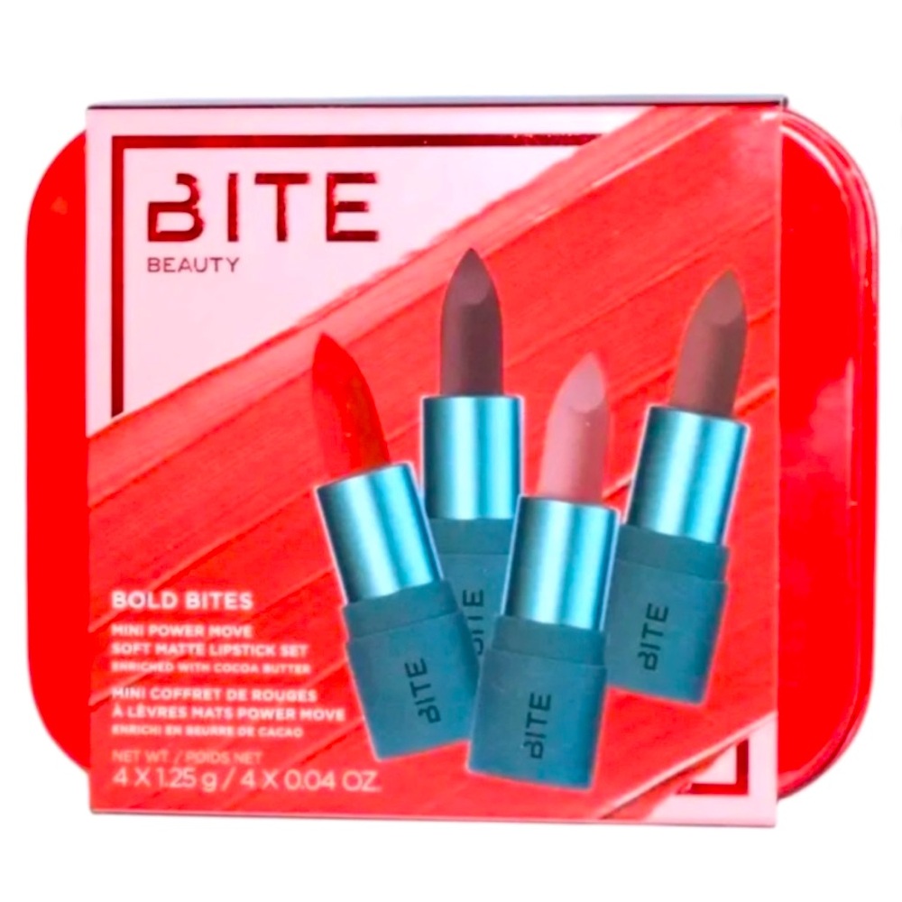 Bite Beauty Bold Bites Soft Matte Lipstick Set of 4 NWT
